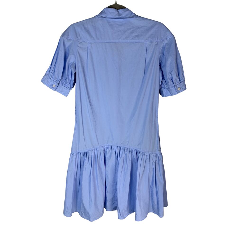 Derek Lam Crosby Luma Mini Shirt Dress Puff Sleeve Coastal Grandma Summer Boho 0 - Picture 8 of 9